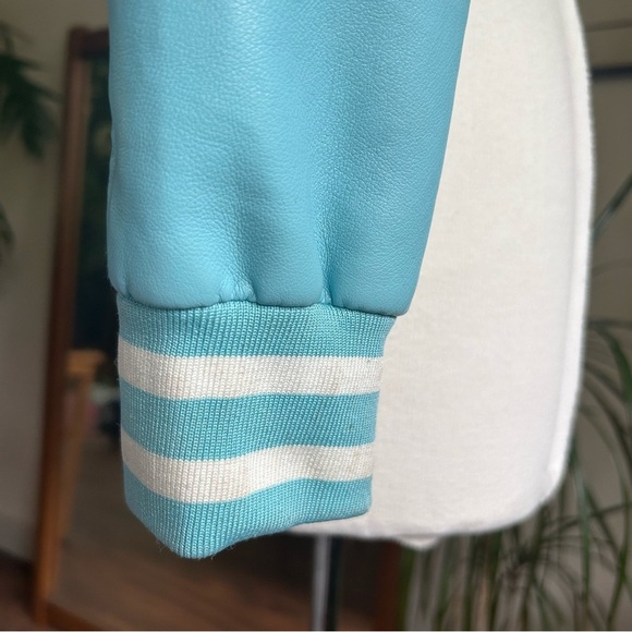 Daisy Varsity Jacket Custom Embroidered Red Heel BlueTurquoise Citch Small AS IS - Picture 6 of 8